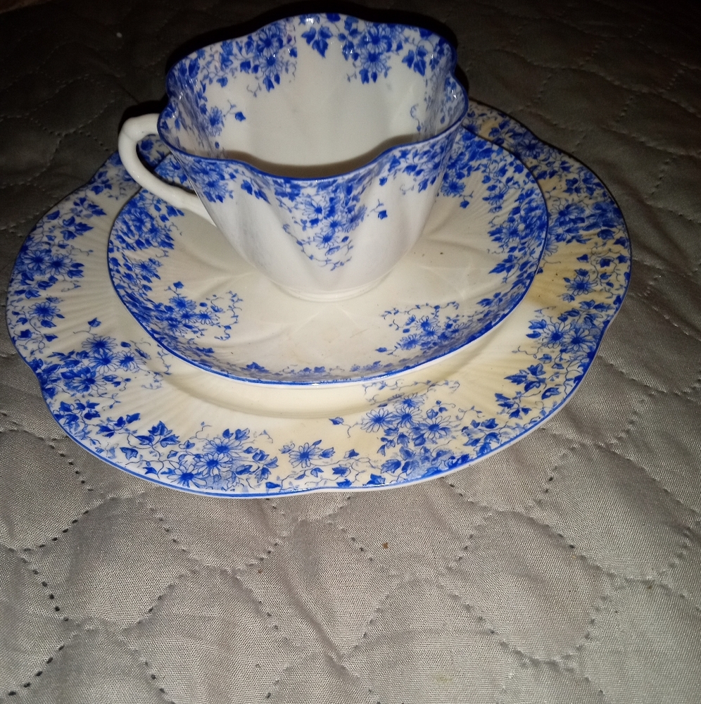 Shelley Dainty Blue tea set trio.